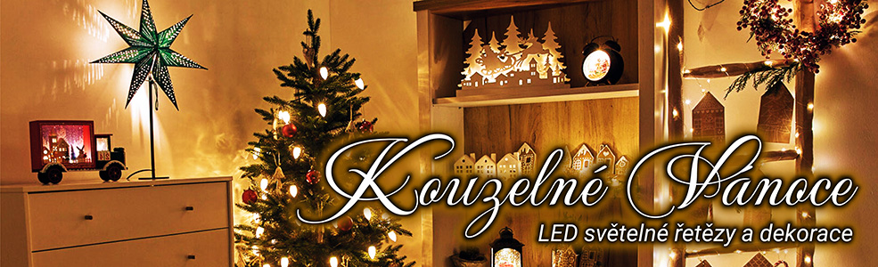 LED světelné řetězy a dekorace