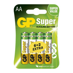 Baterie GP Super alkalick AA / balen 6+2 ZDARMA (B13218)
