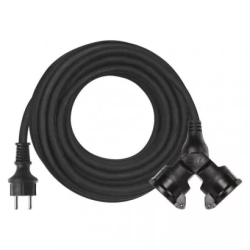 Kabel prodluovac gumov 10 m/2 zsuvky IP44 (P0601)